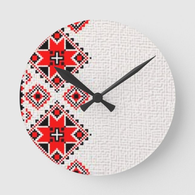 Ukrainian embroidery runde wanduhr (Vorderseite)