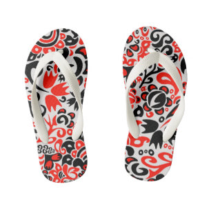 Ukrainian ethnic folk art floral pattern absrtact kinderbadesandalen