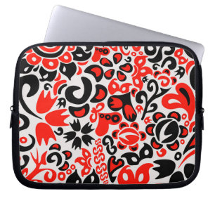 Ukrainian ethnic folk art floral pattern absrtact  laptopschutzhülle