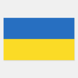 Ukrainian flag. Supporting Ukraine Rechteckiger Aufkleber