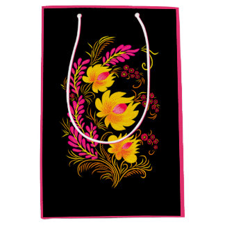 Ukrainian Floral Folk Art Mittlere Geschenktüte