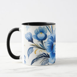 Ukrainian folk art pattern tasse