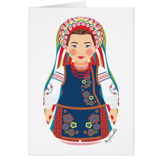 Ukrainian Matryoshka Card (Devant)