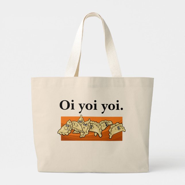 Ukrainian Oi Yoi Yoi Varenyky Perogies Tote Bag Jumbo Stoffbeutel (Rückseite)