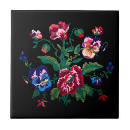 Ukrainian traditional vushuvanka folk art pattern fliese