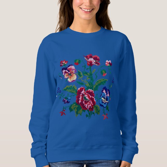 Ukrainian vushuvanka folk pattern sweatshirt (Vorderseite)