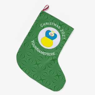 Ukrainianischer Engel Weihnachtsflagge Personalisi Großer Weihnachtsstrumpf