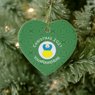 Ukrainianischer Engel Weihnachtsflagge Personalisi Keramik Ornament
