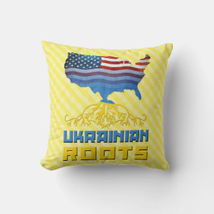 Ukrainien-Américain Coussin des racines ukrainienn