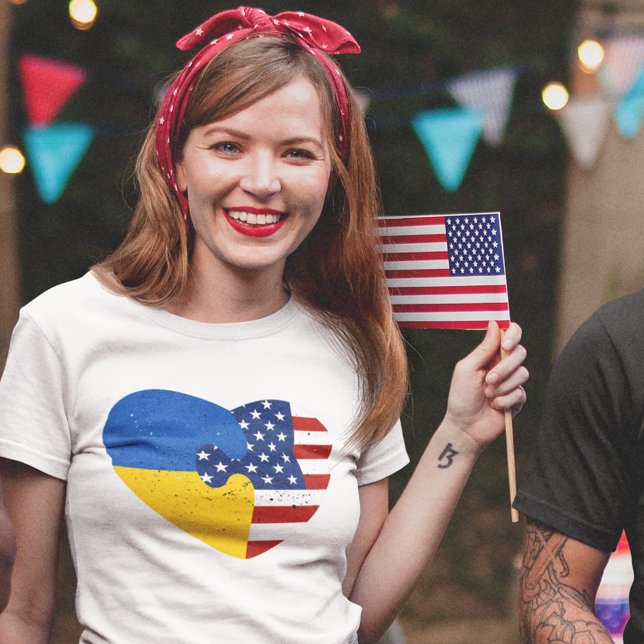 Ukrainisch-Amerikaner T-Shirt (Ukrainian American heritage)