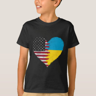 Ukrainisch Amerikanische Flagge Amerika USA Ukrain T-Shirt