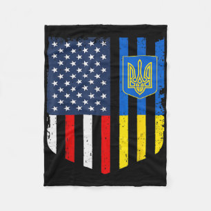 Ukrainisch Amerikanische Flagge Ukraine USA Amerik Fleecedecke