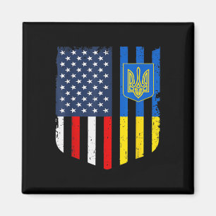 Ukrainisch Amerikanische Flagge Ukraine USA Amerik Magnet