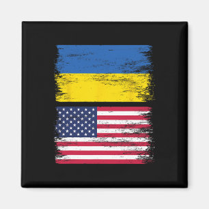 Ukrainisch Amerikanische Flagge Ukraine USA Amerik Magnet