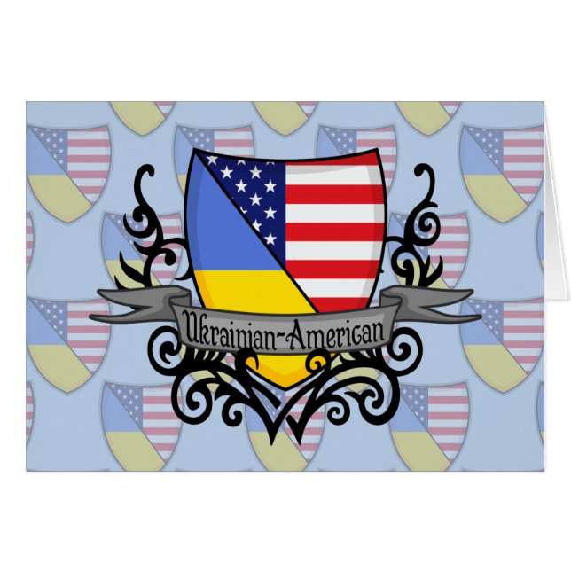 Ukrainisch-Amerikanische Schild-Flagge (Vorderseite (Horizontal))