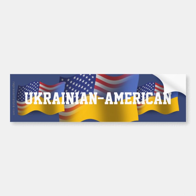 Ukrainisch-Amerikanische wellenartig bewegende Autoaufkleber (Vorne)
