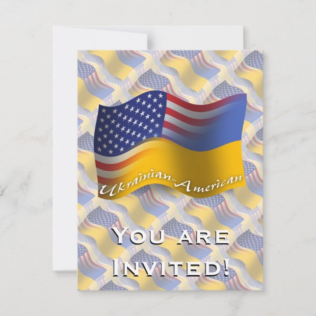 Ukrainisch-Amerikanische wellenartig bewegende Einladung (Vorderseite)