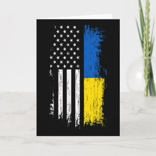Ukrainisch-Amerikanisches Flagge T-Shirt - Stolz U Karte