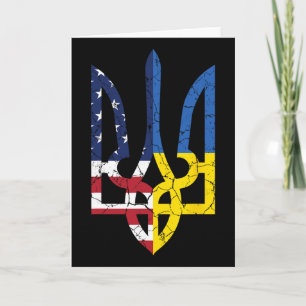 Ukrainisch-Amerikanisches Flaggen-Symbol Liebe Unt Karte
