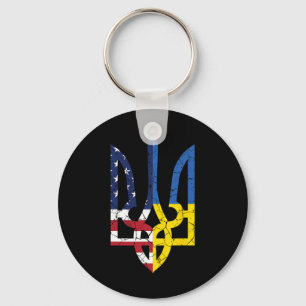 Ukrainisch-Amerikanisches Flaggen-Symbol Liebe Unt Schlüsselanhänger