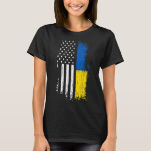 Ukrainisch-Amerikanisches Flaggen-T-Shirt - Stolz T-Shirt