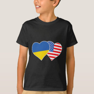 Ukrainisch-amerikanisches Herz liebt Ukraine-USA-F T-Shirt