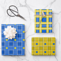 Ukrainisch Blau und Gelb Kariert