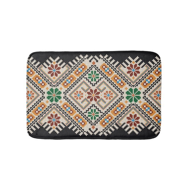 Ukrainisch Cross-Stitch: Ethnisch handgefertigte M Badematte (Vorderseite)