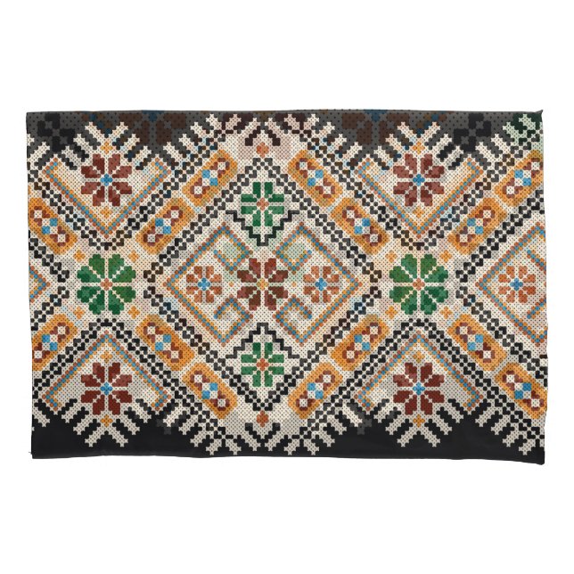 Ukrainisch Cross-Stitch: Ethnisch handgefertigte M Kissenbezug (Vorderseite)