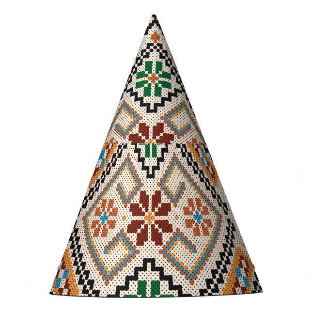 Ukrainisch Cross-Stitch: Ethnisch handgefertigte M Partyhütchen (Vorderseite)