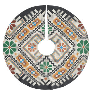 Ukrainisch Cross-Stitch: Ethnisch handgefertigte M Polyester Weihnachtsbaumdecke