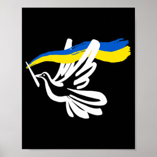 Ukrainisch Gelbe blaue Flagge mit Unterstützung fü Poster