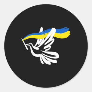 Ukrainisch Gelbe blaue Flagge mit Unterstützung fü Runder Aufkleber