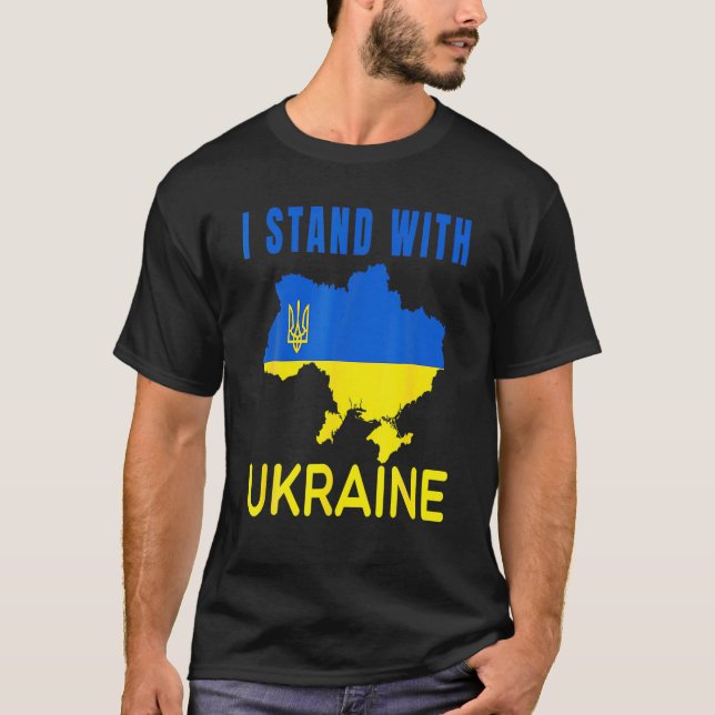Ukrainisch, ich stehe mit der Ukraine, unterstütze T-Shirt (Vorderseite)