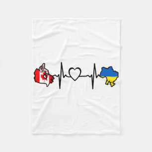 Ukrainisch-kanadische Flagge - Ukraine Kanada Herz Fleecedecke