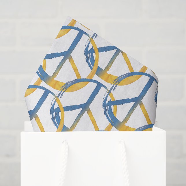 Ukrainisch - PEACE Symbol Blauer Gelber Ukraine Kr Seidenpapier (Geschenktüte)