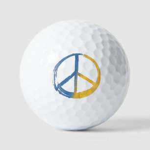 Ukrainisch - PEACE Symbol Signatur Ukraine Farbkri Golfball