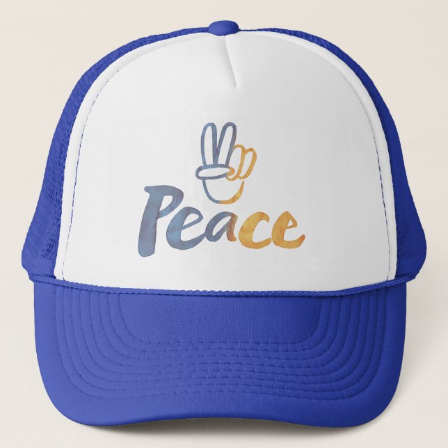 Ukrainisch - PEACE Symbol V-Zeichen Ukraine Anti-K Truckerkappe (Vorderseite)