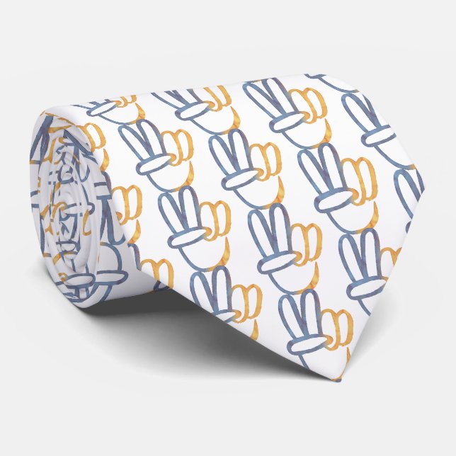 Ukrainisch - PEACE V-Symbol Blauer Gelber Ukraine  Krawatte (Gerollt)