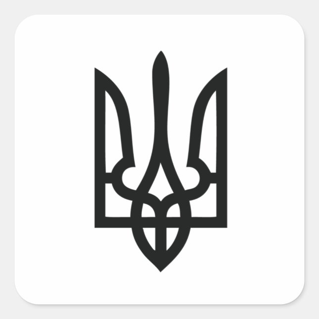 Ukrainisch Tryzub Quadratischer Aufkleber (Vorderseite)