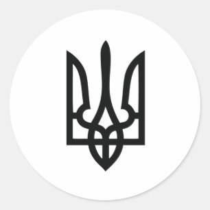 Ukrainisch Tryzub Runder Aufkleber