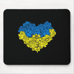 Ukrainisch Ukrainisch Ukrainisch Flagge Blume Herz Mousepad