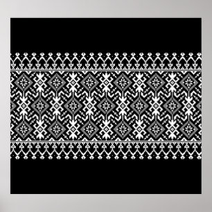 Ukrainisch Vyshyvanka: Fusion aus ethnischen Ornam Poster