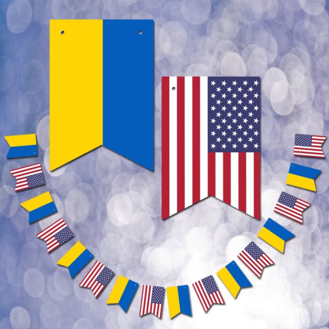 Ukrainische amerikanische Flaggen, Party Ukraine/U Wimpelkette (Von Creator hochgeladen)