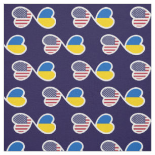 Ukrainische amerikanische Flaggen verliefen Herzen Stoff