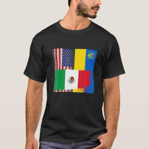 Ukrainische amerikanische mexikanische Flagge Ukra T-Shirt