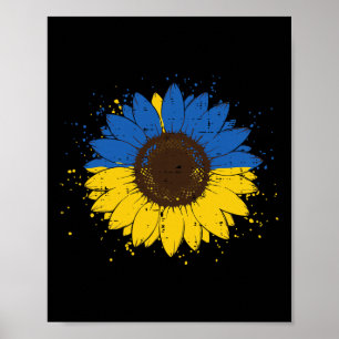 Ukrainische Blaue Gelbe Sonnenblume Ukraine Blumen Poster
