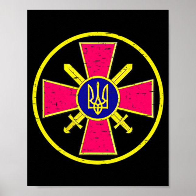 UKRAINISCHE BODENKRÄFTE EMBLEM UKRAINE ARMY ARMEY POSTER (Vorne)