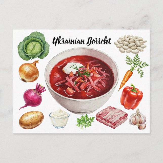 Ukrainische Borscht Postcard Postkarte (Vorderseite)
