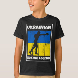 Ukrainische Boxlegende mit Flagge für Ukraine Boxe T-Shirt